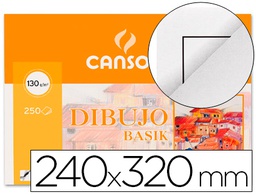 [C400110487] PAPEL DIBUJO BASIK 240X320 DIN A4 + 130 GR CON RECUADRO MINIPACK DE 10 HOJAS