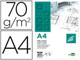 [PV14] PAPEL DIBUJO LIDERPAPEL A4 210X297MM 70G/M2 VEGETAL SOBRE DE 12 HOJAS