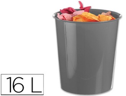 [KF15254] PAPELERA PLASTICO Q-CONNECT GRIS OPACO 16 LITROS