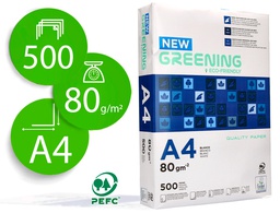 [FT01] PAPEL FOTOCOPIADORA GREENING DIN A4 80 GRAMOS PAQUETE DE 500 HOJAS