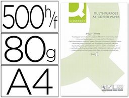 [KF01087] PAPEL FOTOCOPIADORA Q-CONNECT DIN A4 80 GRAMOS -PAQUETE DE 500 HOJAS