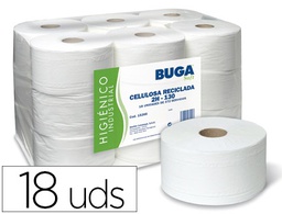 [15266] PAPEL HIGIENICO INDUSTRIAL GOFRADO BUGA RECICLADO 2 CAPAS 130 M