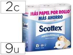 [96685] PAPEL HIGIENICO SCOTTEX MEGARROLLO DOBLE LARGO 2 CAPAS PAQUETE DE 6 ROLLOS
