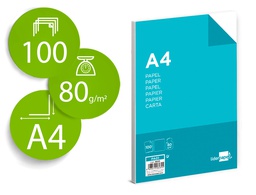 [PA01] PAPEL LIDERPAPEL A4 80G/M2 LISO PAQUETE DE 100 HOJAS