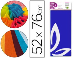 [SE05] PAPEL SEDA LIDERPAPEL 52X76CM 18G/M2 BOLSA DE 5 HOJAS AZUL