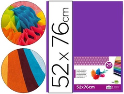 [SE22] PAPEL SEDA LIDERPAPEL VIOLETA 52X76 CM 18 GR PAQUETE DE 25 HOJAS