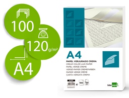 [VJ03] PAPEL VERJURADO LIDERPAPEL A4 120G/M2 CREMA PAQUETE DE 100 HOJAS