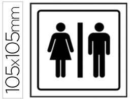 [1510] PICTOGRAMA SYSSA SEÑAL DE ASEOS CABALLEROS-SEÑORAS EN PVC 105X105 MM