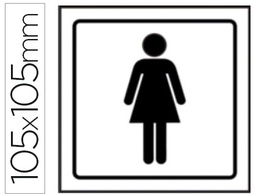 [1500] PICTOGRAMA SYSSA SEÑAL DE ASEOS SEÑORAS EN PVC 105X105 MM