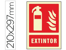 [6015F] PICTOGRAMA SYSSA SEÑAL DE EXTINTOR EN PVC FOTOLUMINISCENTE 210X297 MM