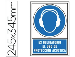 [4008] PICTOGRAMA SYSSA SEÑAL DE OBLIGACION ES OBLIGATORIO EL USO DE PROTECCION ACUSTICA EN PVC 245X345 MM