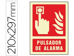 [6060F] PICTOGRAMA SYSSA SEÑAL DE PULSADOR DE ALARMA EN PVC FOTOLUMINISCENTE 210X297 MM