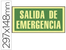 [9070F] PICTOGRAMA SYSSA SEÑAL DE SALIDA DE EMERGENCIA EN PVC FOTOLUMINISCENTE 320X160 MM