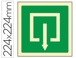[9000F] PICTOGRAMA SYSSA SEÑAL DE SALIDA EN PVC FOTOLUMINISCENTE 224X224 MM