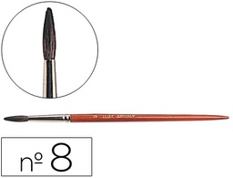 [PI08] PINCELES ACUARELA LIDERPAPEL Nº 8 VIROLA CROMADA PELO ENGOMADO
