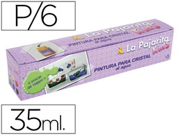 [999994] PINTURA LACA CRISTAL LA PAJARITA KIDS 35 ML CAJA DE 6 UNIDADES COLORES SURTIDOS + PINCEL