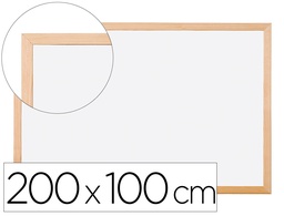 [KF03576] PIZARRA BLANCA Q-CONNECT LAMINADA MARCO DE MADERA 200X100 CM