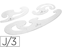 [100024] PLANTILLA DOMINGO FERRER CURVAS CRISTAL JUEGO DE 3 UNIDADES