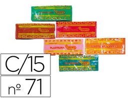 [71S] PLASTILINA JOVI 71 TAMAÑO MEDIANO CAJA DE 15 UNIDADES COLORES SURTIDOS
