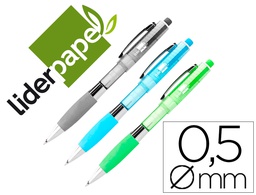 [MI09] PORTAMINAS LIDERPAPEL 0.5 MM CON GOMA Y SUJECION SOFT COLORES SURTIDOS