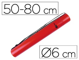 [PP08] PORTAPLANOS PLASTICO LIDERPAPEL DIAMETRO 6 CM EXTENSIBLE HASTA 80 ROJO