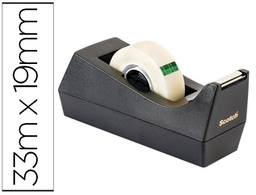 [7100044085] PORTARROLLO SOBREMESA SCOTCH C38 COLOR NEGRO INCLUYE 3 CINTAS SCOTCH MAGIC 33 MT X 19 MM