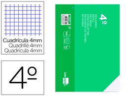 [RC01] RECAMBIO LIDERPAPEL CUARTO APAISADO 100 H 2TCA-01 CUADRO 4 MM 2 TALADROS CON MARGEN
