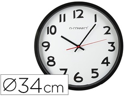 [KF15592] RELOJ Q-CONNECT DE PARED PLASTICO OFICINA REDONDO 34 CM MARCO NEGRO
