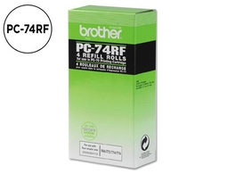 [PC74RF] REPUESTO FAX T104/106 BROTHER DE TRANSFERENCIA TERMICA 4 BOBINAS DURACION 140 PAGINAS