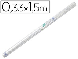 [AD03] ROLLO PLASTICO ADHESIVO LIDERPAPEL 0.33X1.50 50 MC FORRALIBROS REMOVIBLE