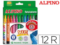 [AR000006N] ROTULADOR ALPINO MAXI CAJA DE 12 UNIDADES COLORES SURTIDOS