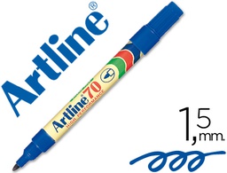 [EK-70 A] ROTULADOR ARTLINE MARCADOR PERMANENTE EK-70 AZUL PUNTA REDONDA 1.5 MM PAPEL METAL Y CRISTAL