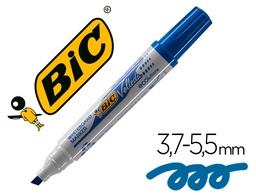 [525829] ROTULADOR BIC VELLEDA PARA PIZARRA AZUL PUNTA BISELADA 5,9 MM