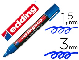 [300-03] ROTULADOR EDDING MARCADOR PERMANENTE 300 AZUL PUNTA REDONDA 1,5-3 MM RECARGABLE