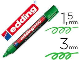 [300-04] ROTULADOR EDDING MARCADOR PERMANENTE 300 VERDE PUNTA REDONDA 1,5-3 MM RECARGABLE