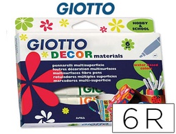 [F45330000] ROTULADOR GIOTTO DECOR MATERIALS CAJA DE 6 COLORES SURTIDOS