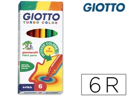 [F415000] ROTULADOR GIOTTO TURBO COLOR CAJA DE 6 COLORES LAVABLES CON PUNTA BLOQUEADA