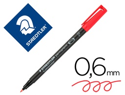 [3182] ROTULADOR STAEDTLER LUMOCOLOR RETROPROYECCION PUNTA DE FIBRAPERMANENTE 318-2 ROJO PUNTA FINA REDONDA 0.6 MM
