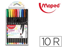 [749150] ROTULADOR MAPED PUNTA DE METAL GRAPH PEPS FINE LINER ESTUCHE DE 10 COLORES SURTIDOS