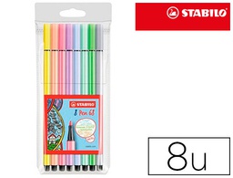 [68/8-01] ROTULADOR STABILO ACUARELABLE PEN 68 ESTUCHE DE 8 COLORES SURTIDOS PASTEL