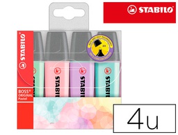 [70/4-2] ROTULADOR STABILO BOSS PASTEL FLUORESCENTE 70 ESTUCHE DE 4 UNIDADES COLORES SURTIDOS