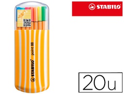 [8820-022] ROTULADOR STABILO PUNTA DE FIBRA POINT 88 ZEBRUI ESTUCHE DE 20 UNIDADES COLORES NEON SURTIDOS