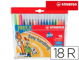 [378/1-18-01] ROTULADOR ESCOLAR STABILO TRIO A-Z BOLSA DE 18 UNIDADES COLORES SURTIDOS