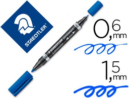 [3483] ROTULADOR STAEDTLER LUMOCOLOR PERMANENTE DUO 348 AZUL PUNTA F 0,6 MM PUNTA M 1,5 MM