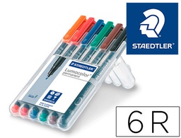 [318 WP6] ROTULADOR STAEDTLER LUMOCOLOR RETROPROYECCION PUNTA DE FIBRA PERMANENTE 318 WP ESTUCHE 6 COLORES PUNTA FINA