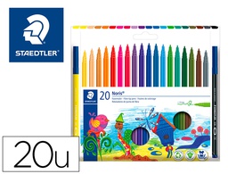 [326 C20] ROTULADOR STAEDTLER NORIS 326 PUNTA DE FIBRA NUEVO CUERPO HEXAGONAL CAJA DE 20 UNIDADES COLORES SURTIDOS