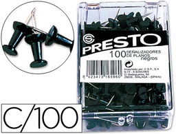 [KF15273] SEÑALIZADOR DE PLANOS Q-CONNECT NEGRO CAJA DE 100 UNIDADES