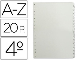 [4635200] SEPARADOR ALFABETICO MULTIFIN 3002 PLASTICO CUARTO NATURAL