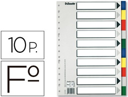 [11610] SEPARADOR ESSELTE PLASTICO JUEGO DE 10 SEPARADORES FOLIO CON 5 COLORES MULTITALADRO