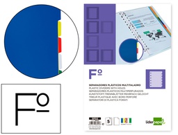[SP02] SEPARADOR LIDERPAPEL PLASTICO JUEGO DE 5 SEPARADORES FOLIO 16 TALADROS